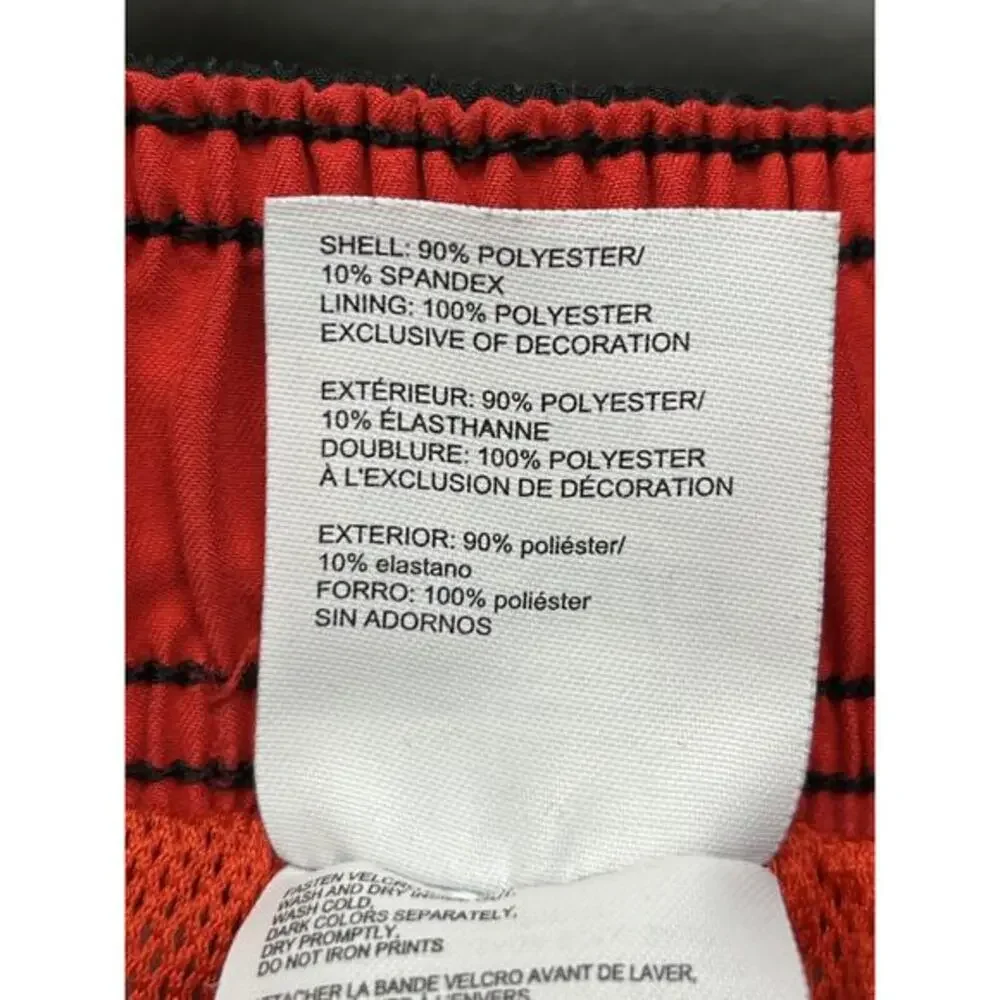 SPEEDO Red Ombre Board Shorts SWIM‎ TRUNKS Mens Medium Lined Elastic Waist